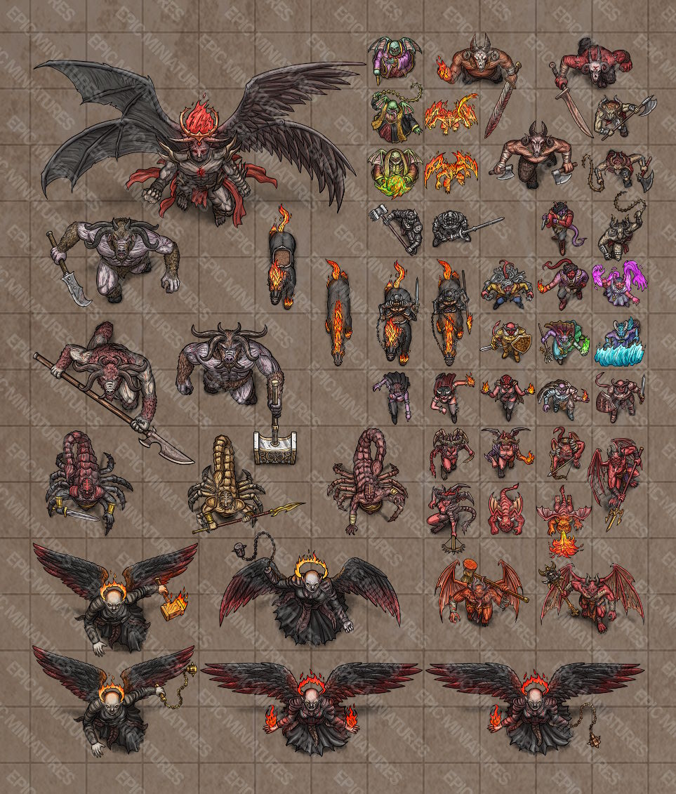 Demonic Foulness Virtual Tabletop Token Set / VTT Tokens Collection